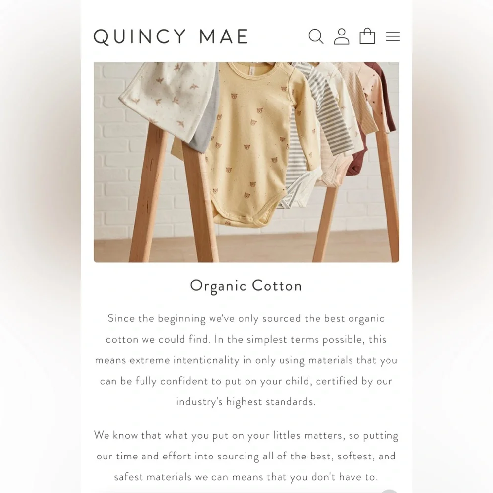 Last call! Quincy Mae Organic Cotton Romper, Ivory w/ Blue Stars, Leg Snaps, NWT - Picture 7 of 10